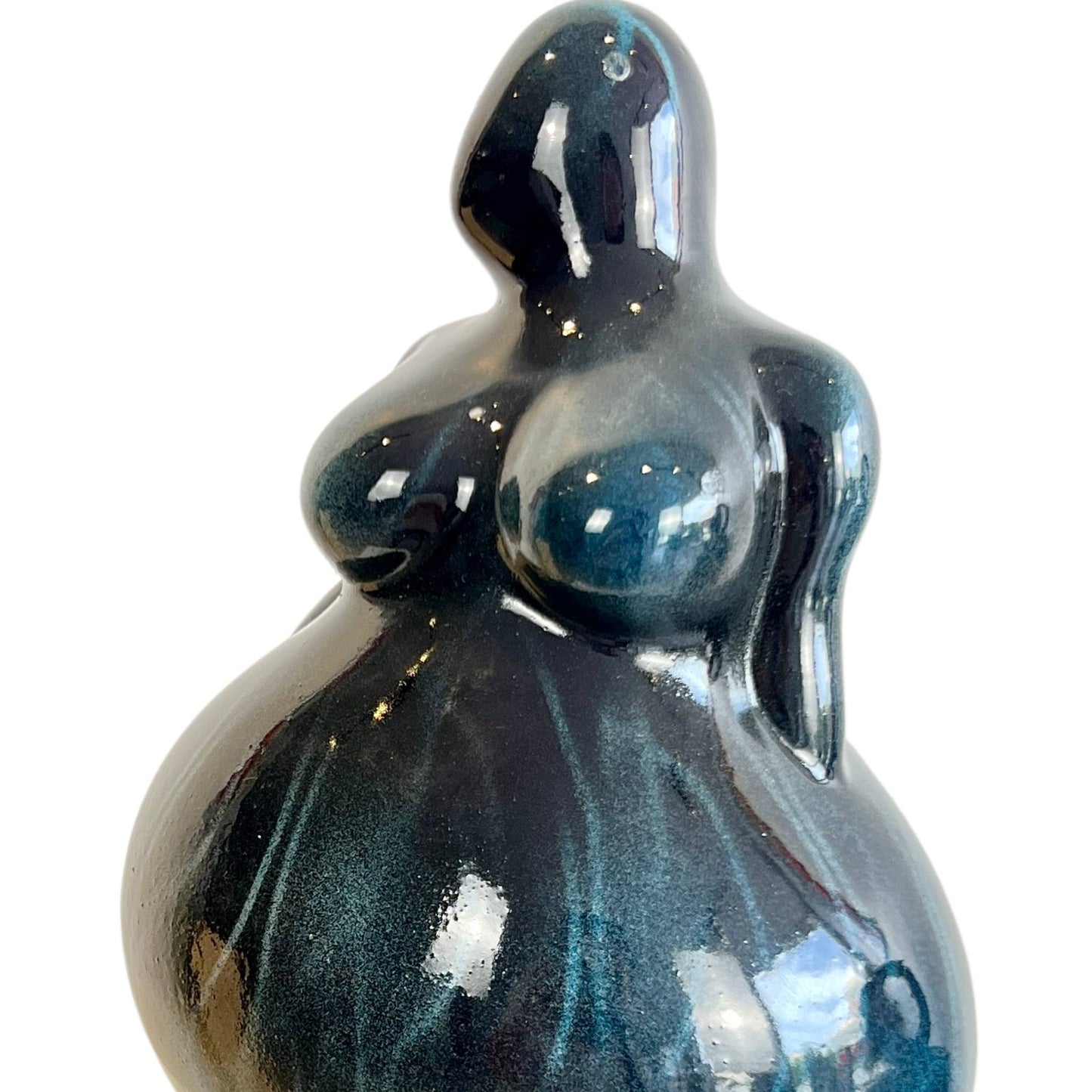 Curves Woman Abstract Sculpture - Blue