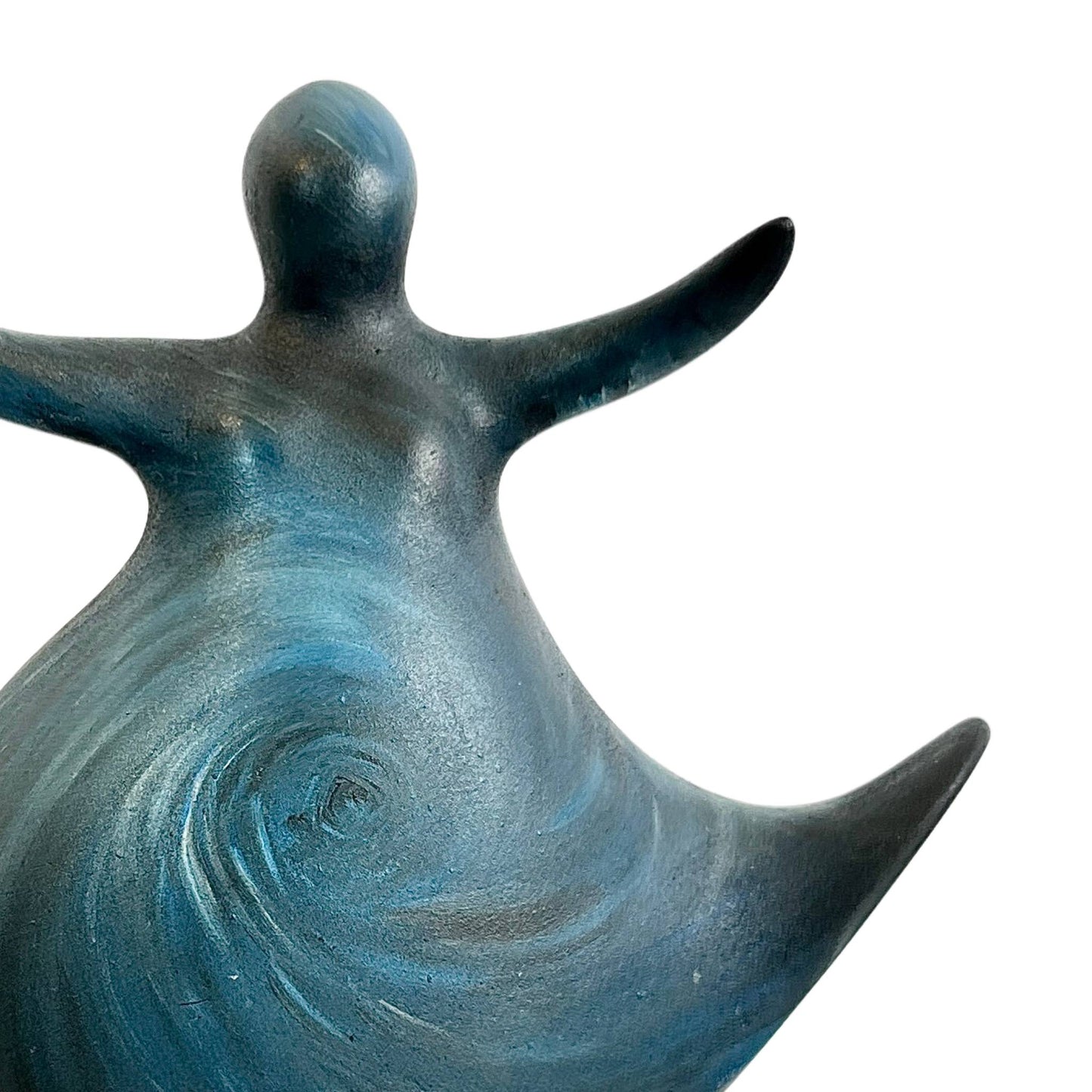 Dancing Swirl Abstract Sculpture - Blue