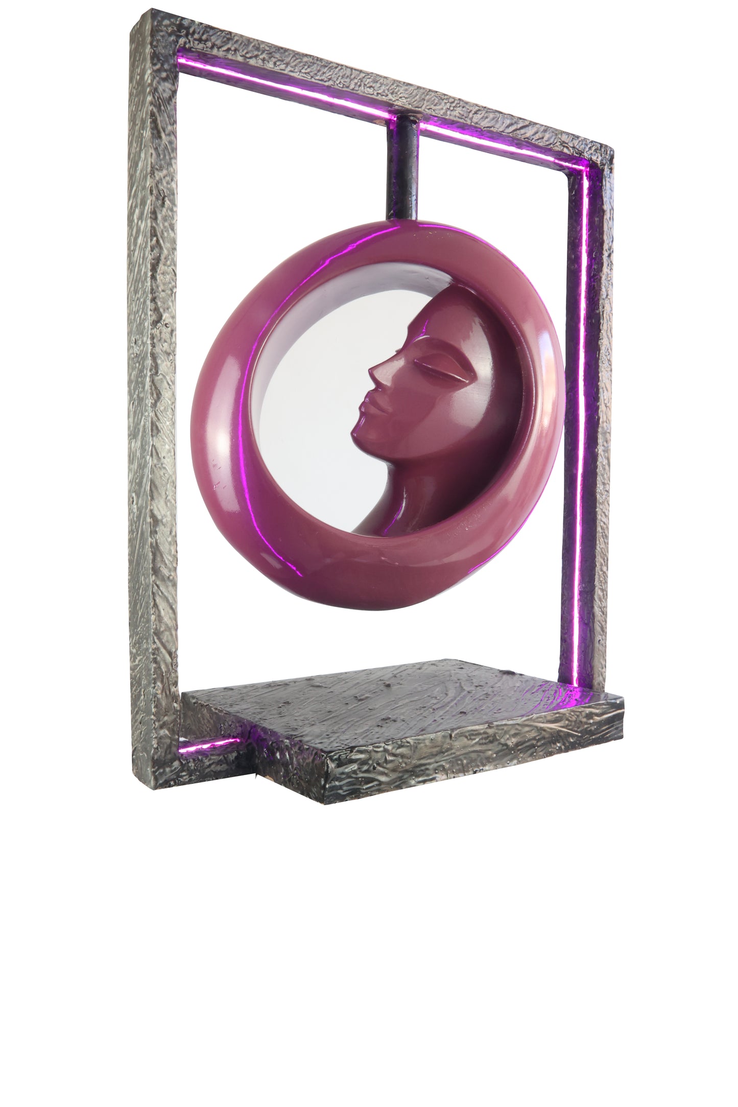 Neon Dream Spiral Abstract Sculpture - Purple