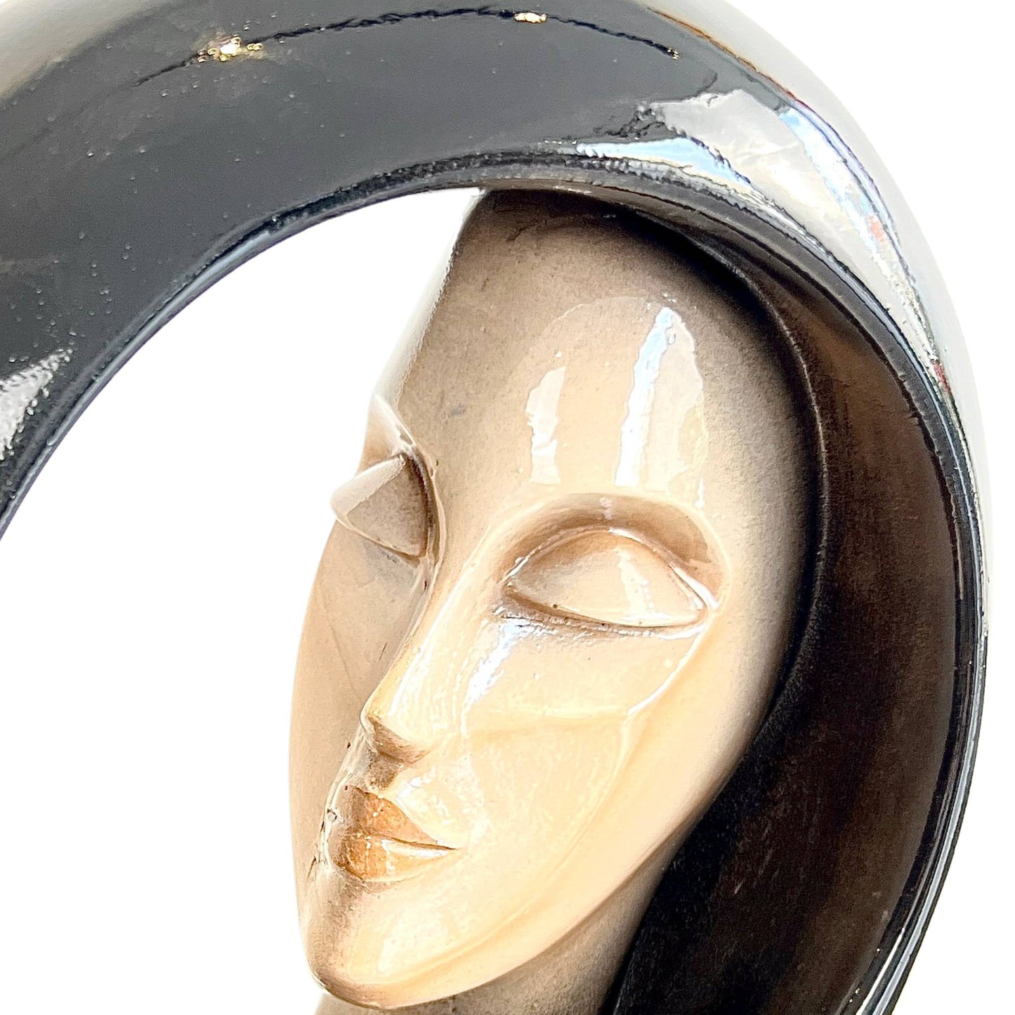 Dream Spiral Abstract Sculpture - Black & Cream