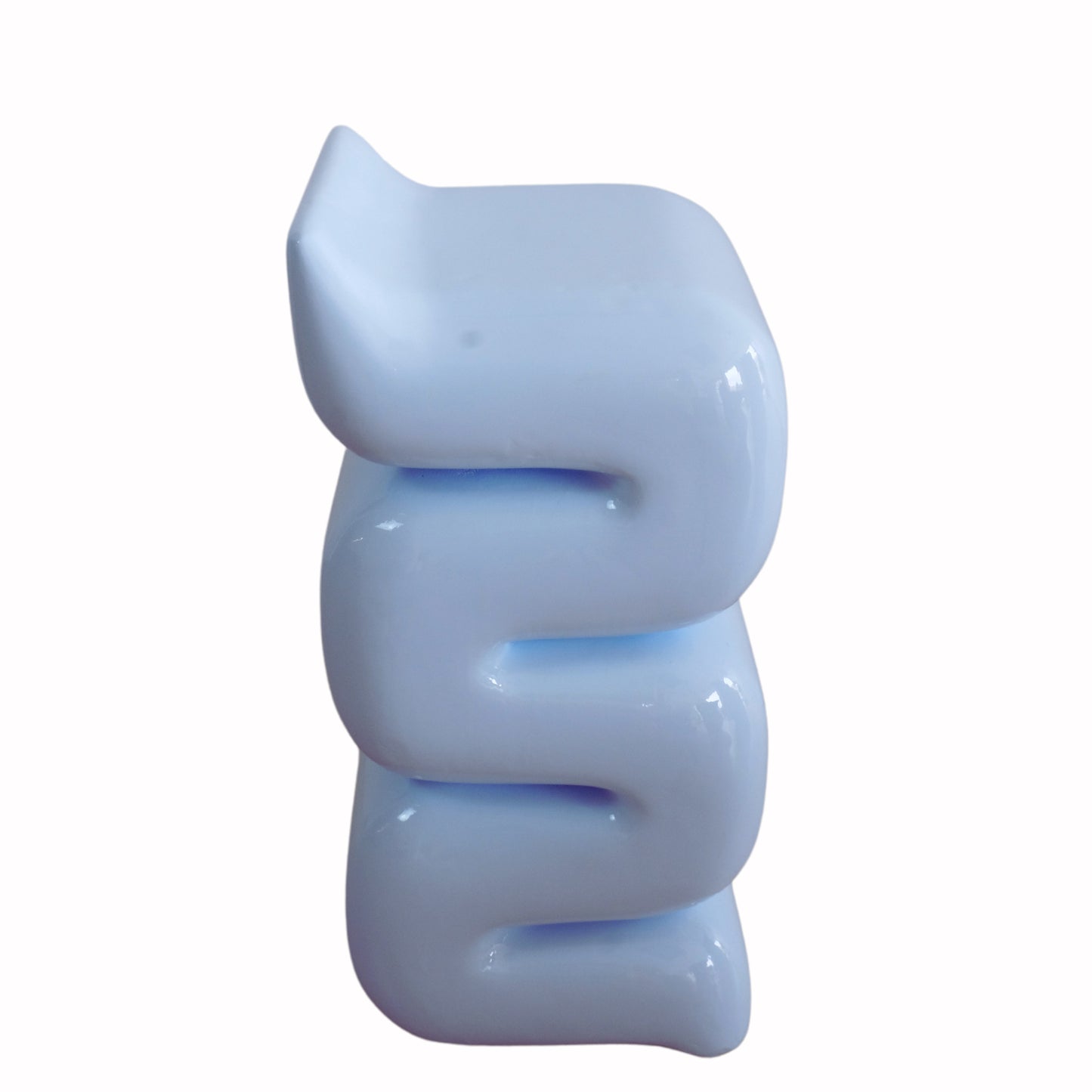 Glossy Sky Blue Block Coffee Table